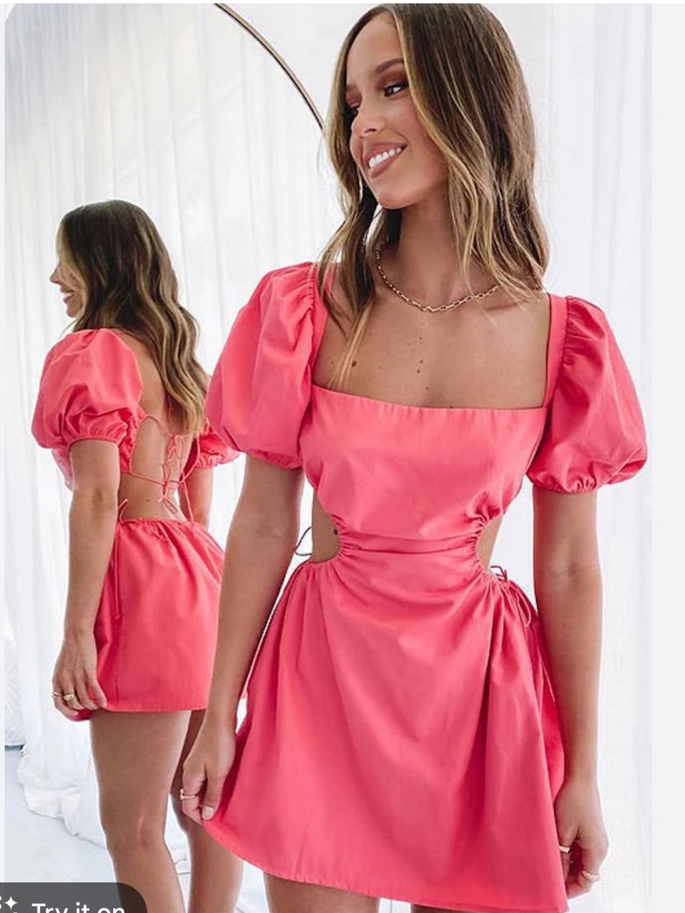 Beginning Boutique Penelope Mini Dress Hot Pink